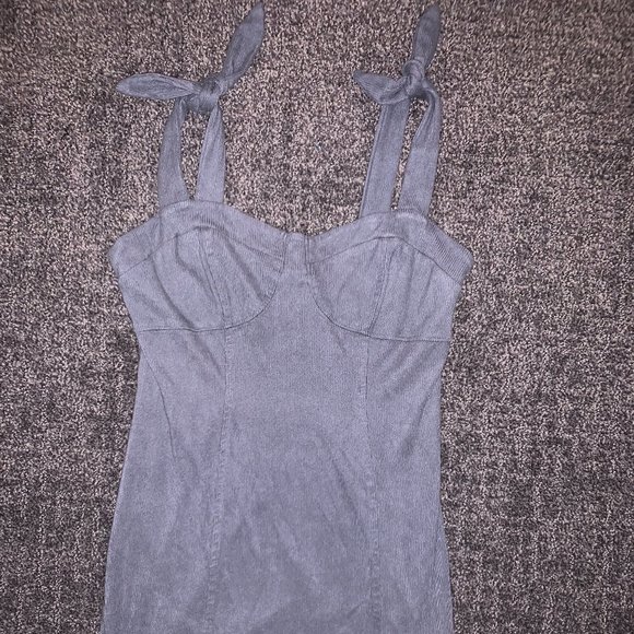 Grey free people mini dress with ties/size small - Picture 3 of 3